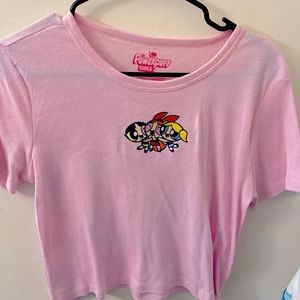Embroidered Powerpuff Girls Cotton Shirt (Large)